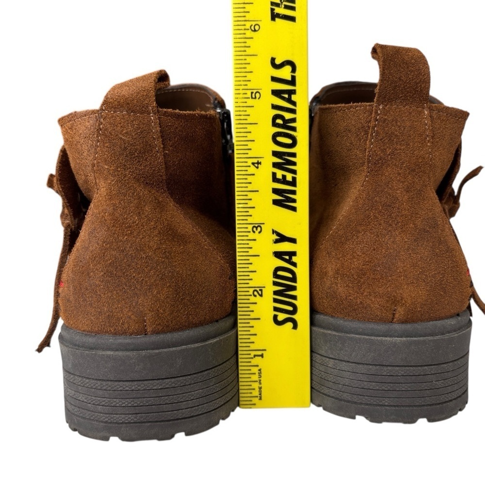 Minnetonka Joyelle Womens Ankle Boot Size 8 Brown Suede Comfort Foam Booties NEW - Picture 5 of 15